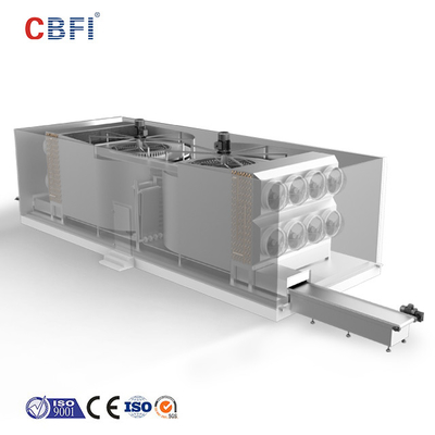 Tủ lạnh nhanh Ammonial Freon Tủ lạnh xoắn ốc IQF với công suất 800kg mỗi giờ