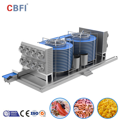Tủ đông xoắn ốc đôi nhanh bằng thép không gỉ cho máy cấp đông Iqf cấp đông công nghiệp