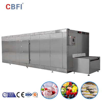 Dây đai lưới công nghiệp tự động Máy làm lạnh đường hầm IQF cho thịt tôm Khoai tây chiên Máy làm lạnh đường hầm