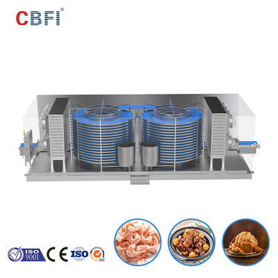 Tủ đông xoắn ốc đôi nhanh bằng thép không gỉ cho máy cấp đông Iqf cấp đông công nghiệp