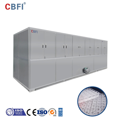 Stainless Steel Bizter Ice Cube Machine Low Noise Level Water Cooling Square Ice Maker Máy làm băng